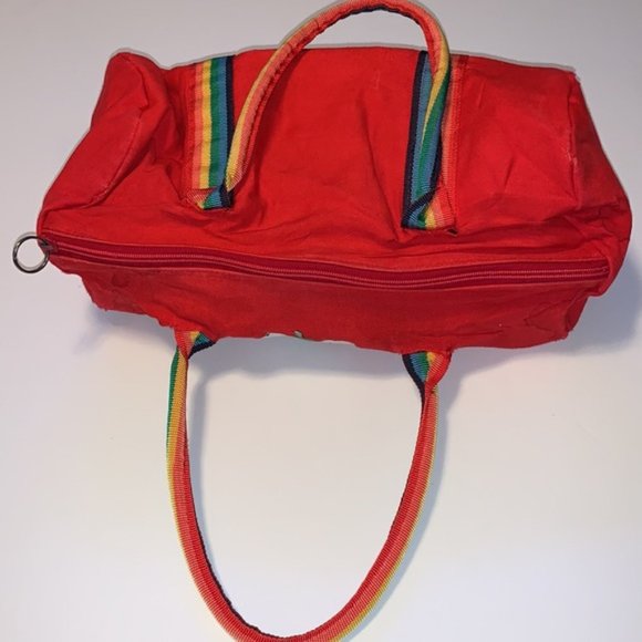 Care Bears Vintage Mini Duffel Bag / Oversized Hobo Purse with Rainbow Handles - Picture 7 of 13
